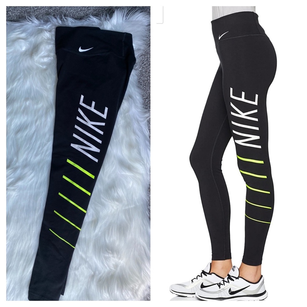 NIKE Dri-Fit Power Training Tights Leggings Black White